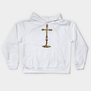 Metal table crucifix with Jesus Christ on the cross Kids Hoodie